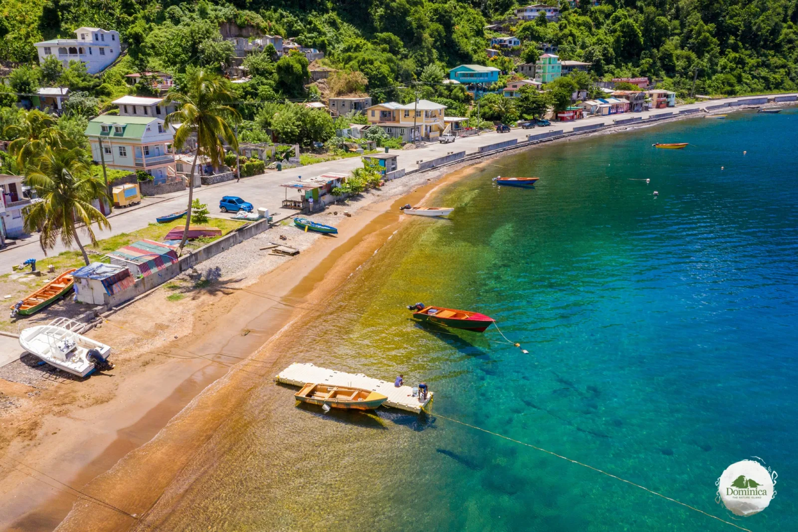 A fishing village on the Dominica coast